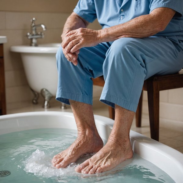 Quels sont les bienfaits des bains de pieds à l'eau chaude pour soulager les douleurs articulaires chez les seniors ?